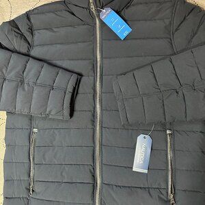 NAUTICA PERFORMANCE CASUAL DARK BLUE & TAN SEMI PUFFER JACKET SIZE L MEN NWT $$$